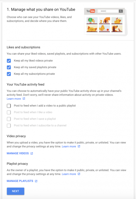 Manage Privacy Settings on Google