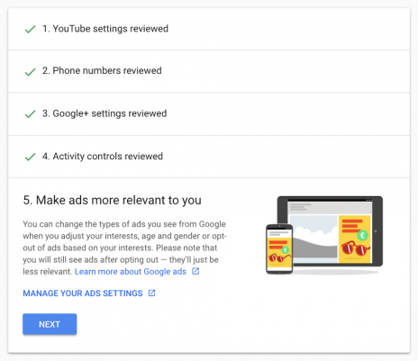 Manage Privacy Settings on Google